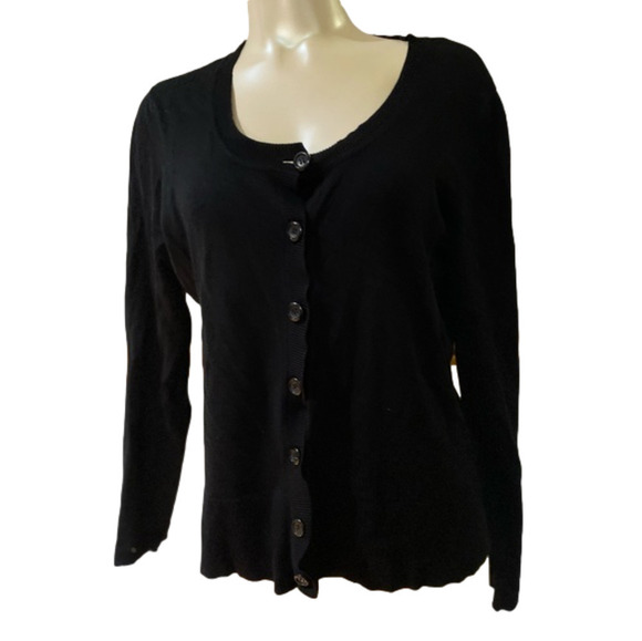 BLACK Cardigan With Buttoned Front, Reitman’s Lady’s Size XL - Picture 1 of 2